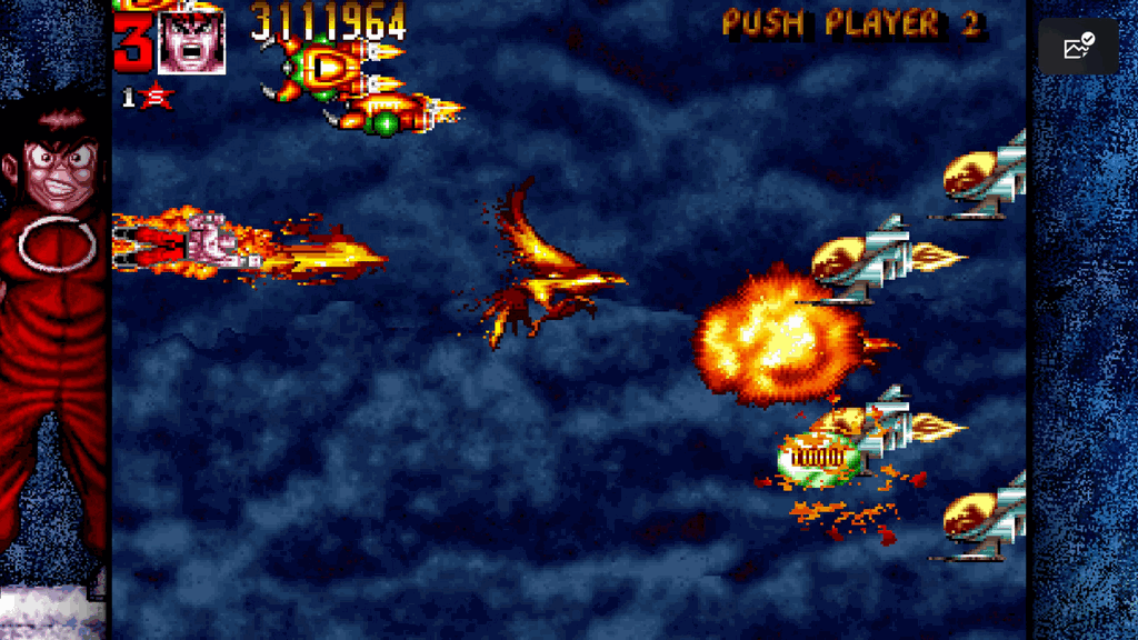 Animated slideshow of 20 screenshots from Thunder Hoop Collection, featuring gameplay, menus, and cutscenes from Thunder Hoop and Thunder Hoop Returns.